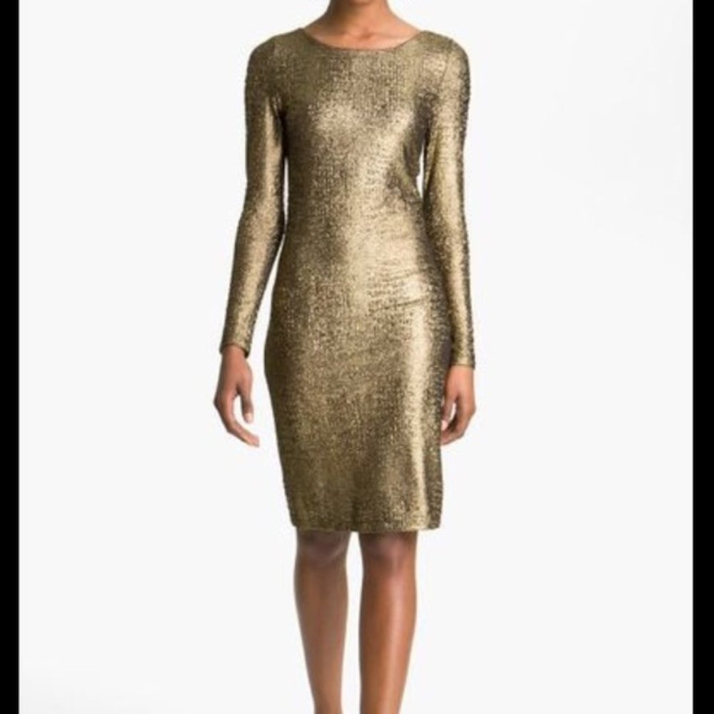 Alice + Olivia Gold and Black dress